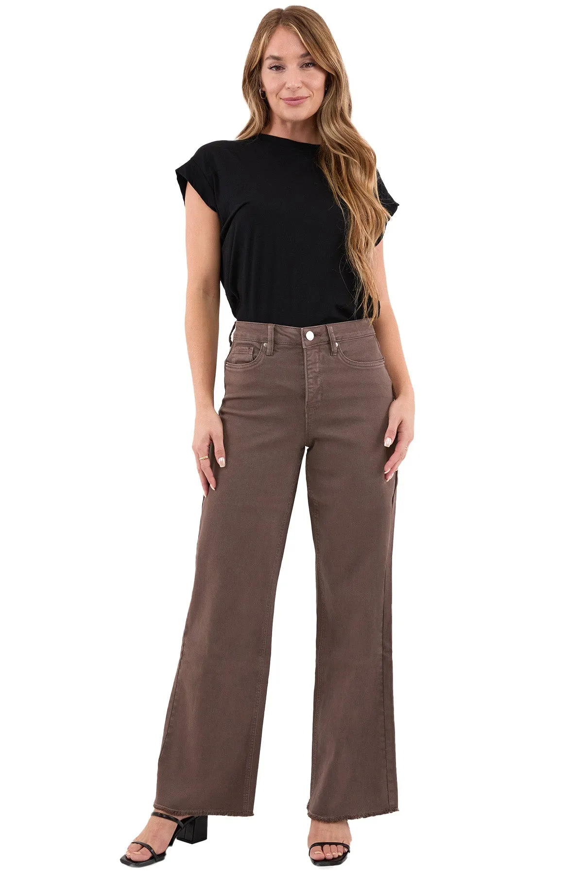 Plus Chloe High Rise Frayed Wide Leg Pants sold by RFM Denim product image thumbnail 5