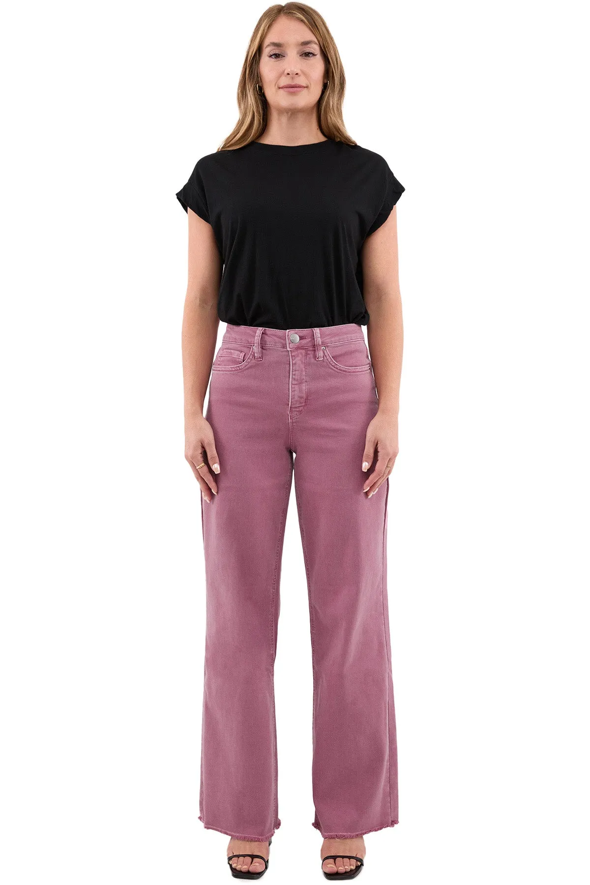 Plus Chloe High Rise Frayed Wide Leg Pants sold by RFM Denim product image thumbnail 5