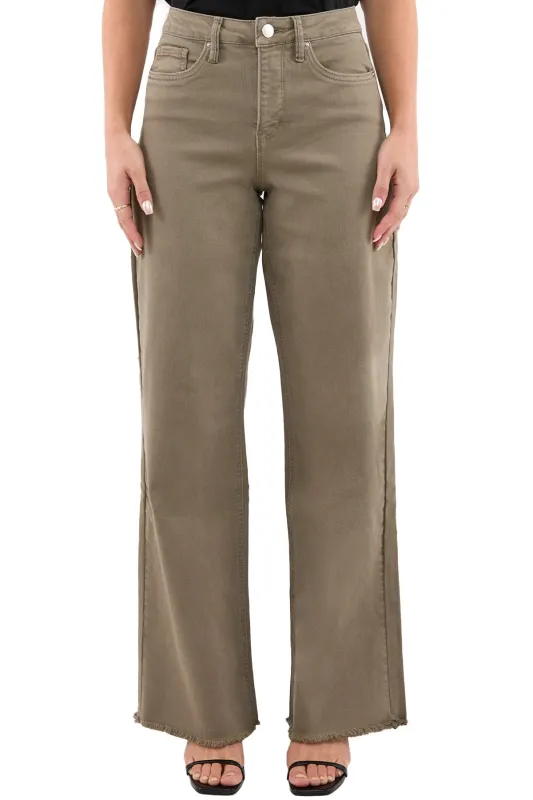 Plus Chloe High Rise Frayed Wide Leg Pants sold by RFM Denim