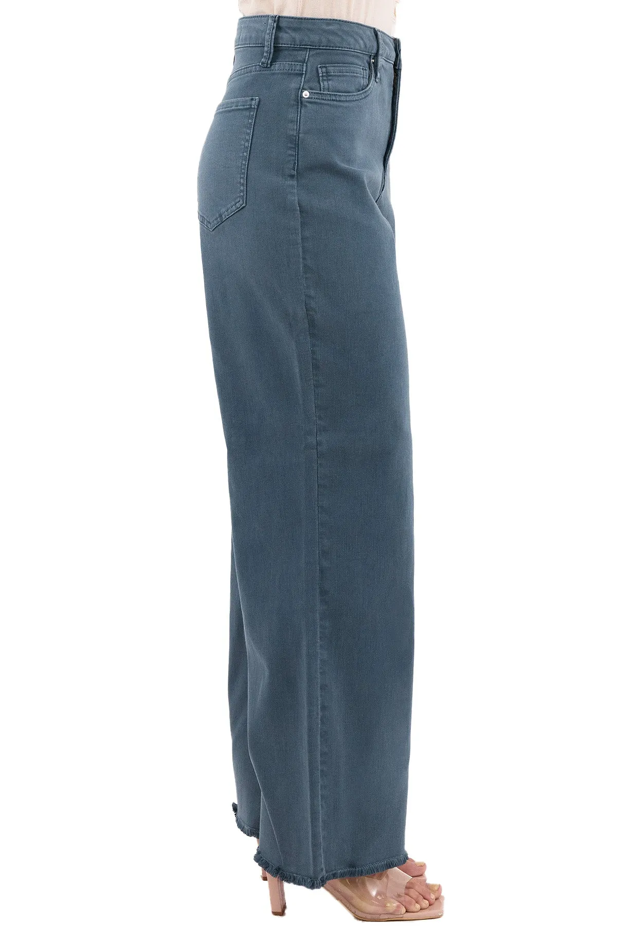 Plus Chloe High Rise Frayed Wide Leg Pants sold by RFM Denim product image thumbnail 2