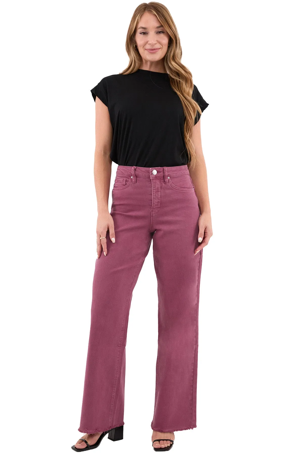 Plus Chloe High Rise Frayed Wide Leg Pants sold by RFM Denim product image thumbnail 5