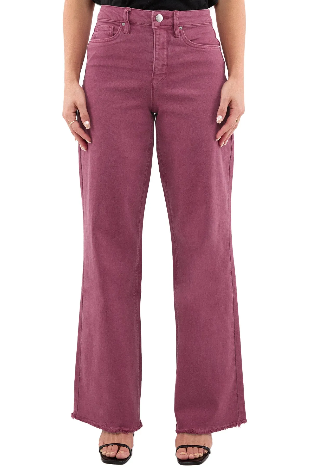 Plus Chloe High Rise Frayed Wide Leg Pants sold by RFM Denim