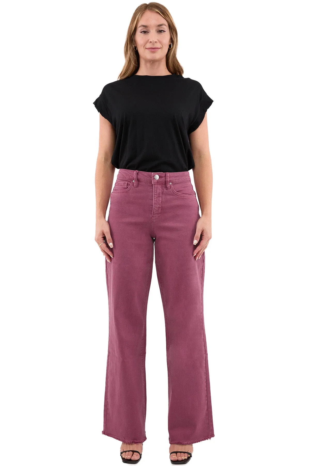 Plus Chloe High Rise Frayed Wide Leg Pants sold by RFM Denim product image thumbnail 4