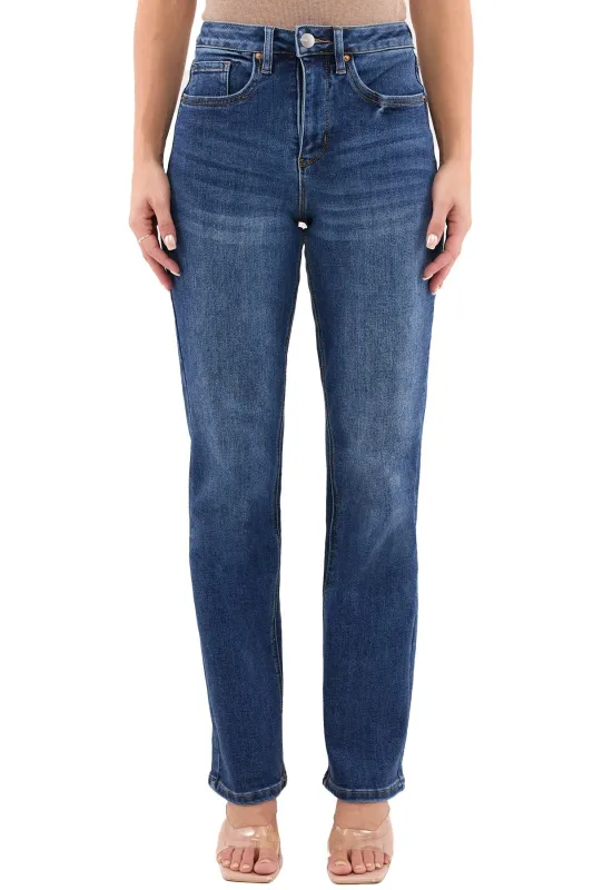 Plus Dylan High Rise Straight Leg Jeans made by RFM Denim