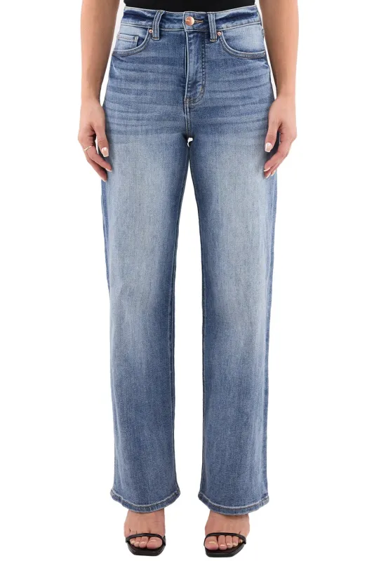 Plus Hailey High Rise Slim Wide Leg Jeans sold by RFM Denim