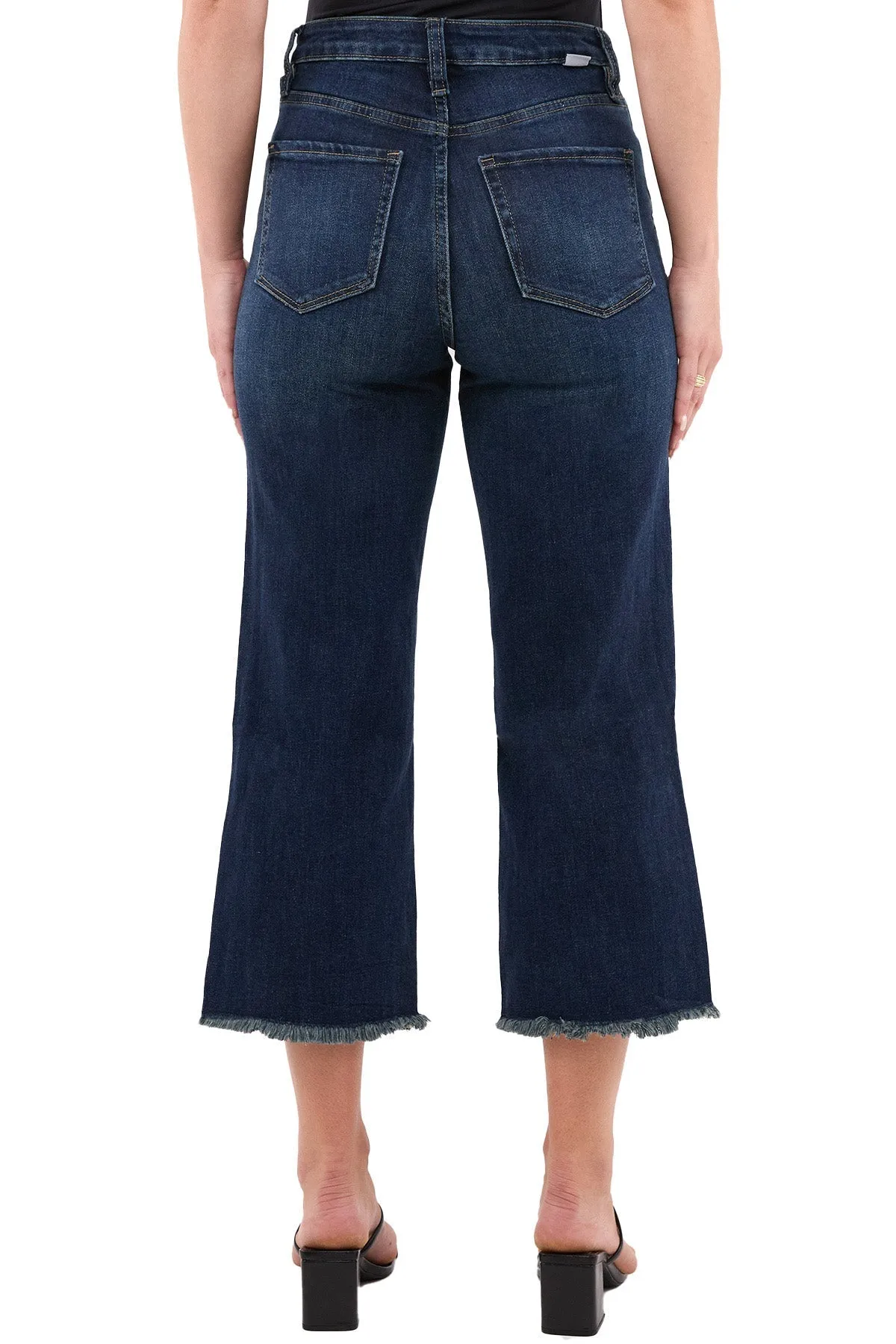 Plus Chloe High Rise Wide Leg Cropped Frayed Jeans sold by RFM Denim product image thumbnail 3
