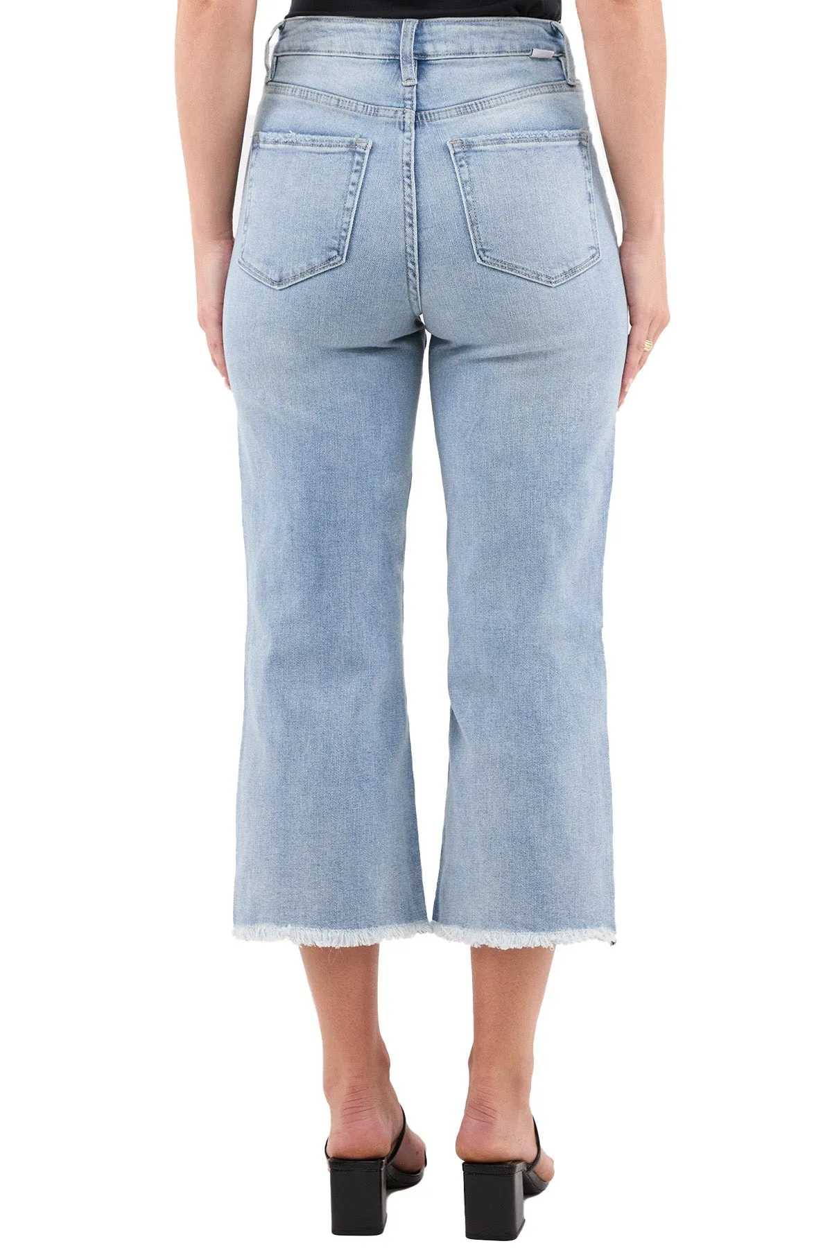Plus Chloe High Rise Wide Leg Cropped Frayed Jeans sold by RFM Denim product image thumbnail 3