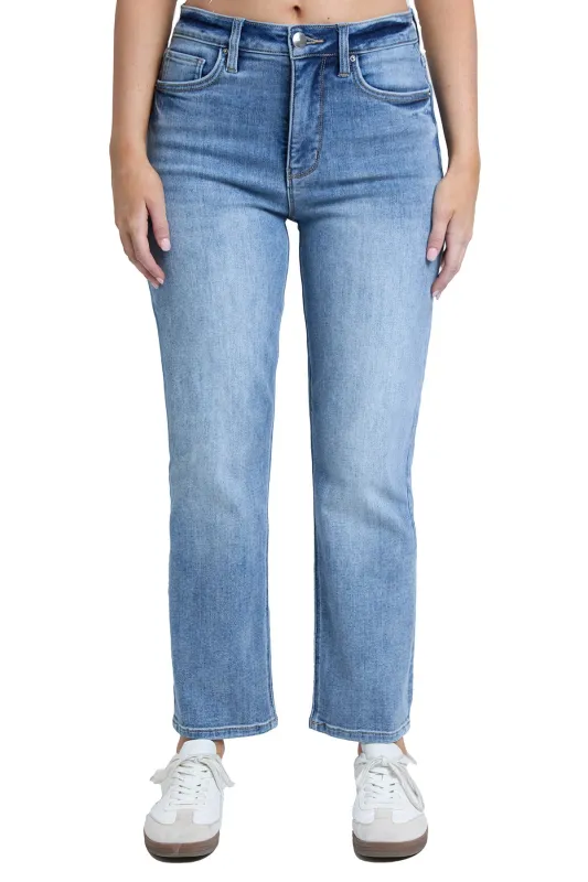 Plus Dylan High Rise Cropped Straight Leg Jeans made by RFM Denim