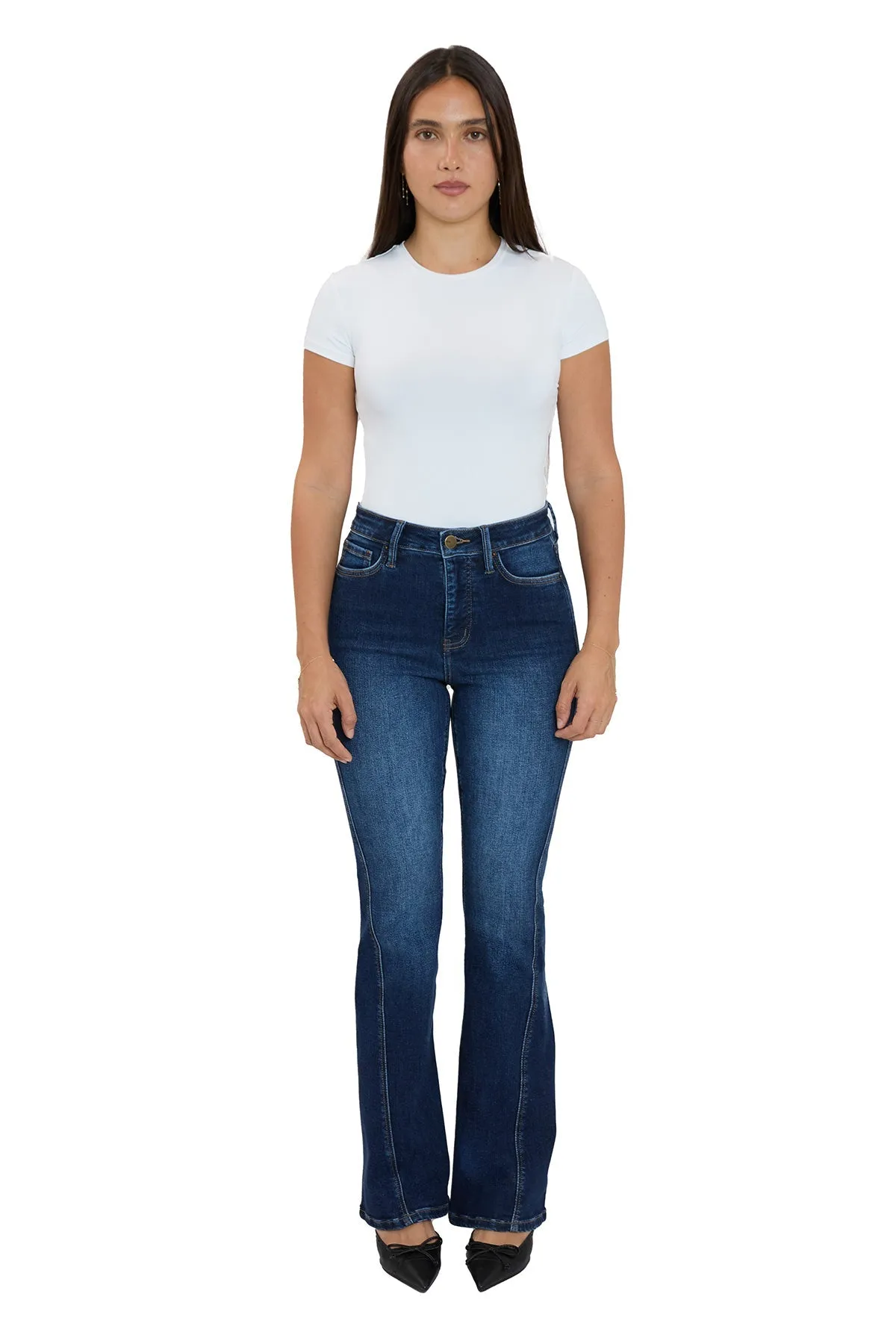 Plus Daisy High Rise Slim Angled Flare Jeans sold by RFM Denim product image thumbnail 4