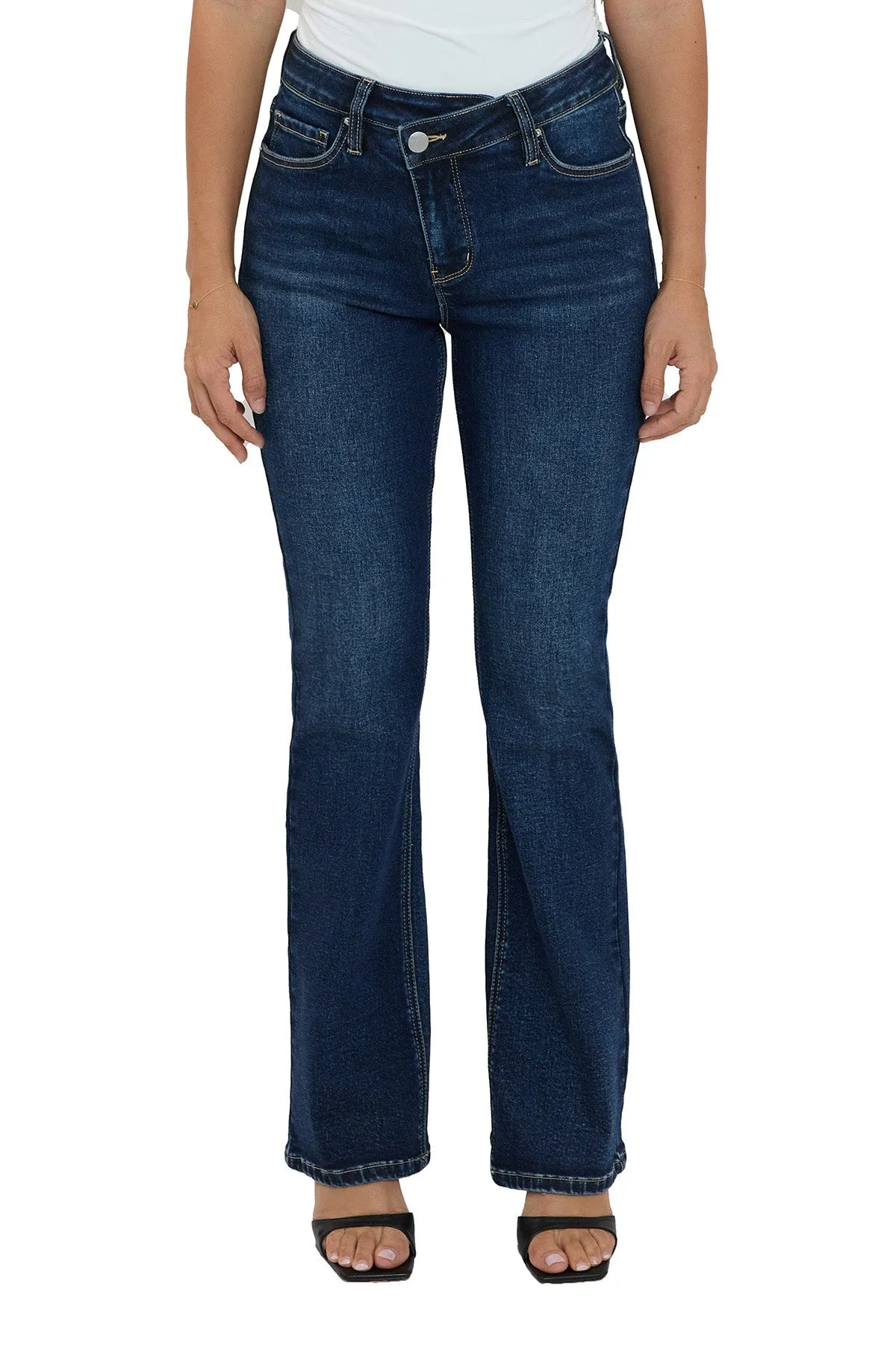 Plus Mia High Rise Crossover Bootcut Jeans sold by RFM Denim