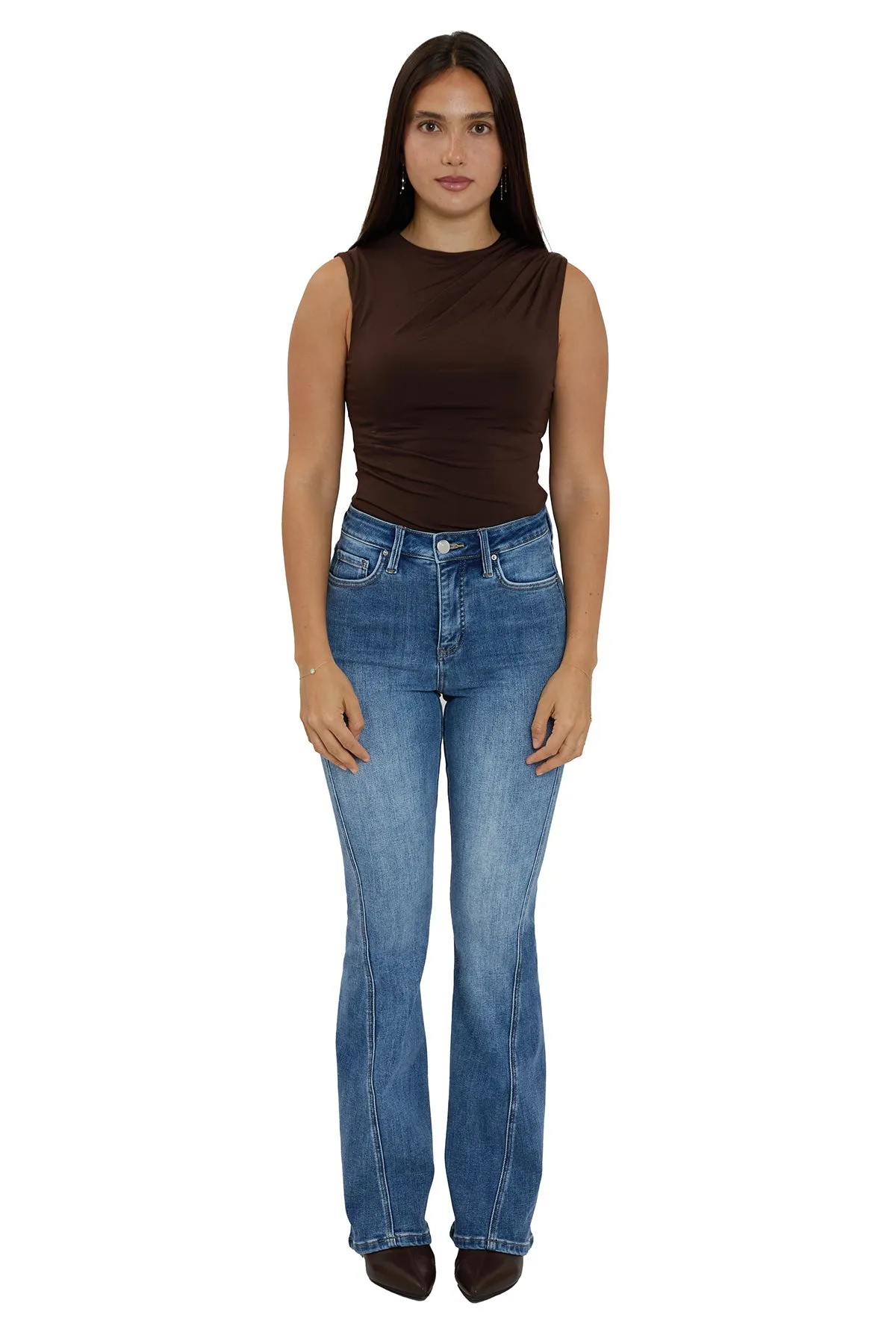 Plus Daisy High Rise Slim Angled Flare Jeans sold by RFM Denim product image thumbnail 4