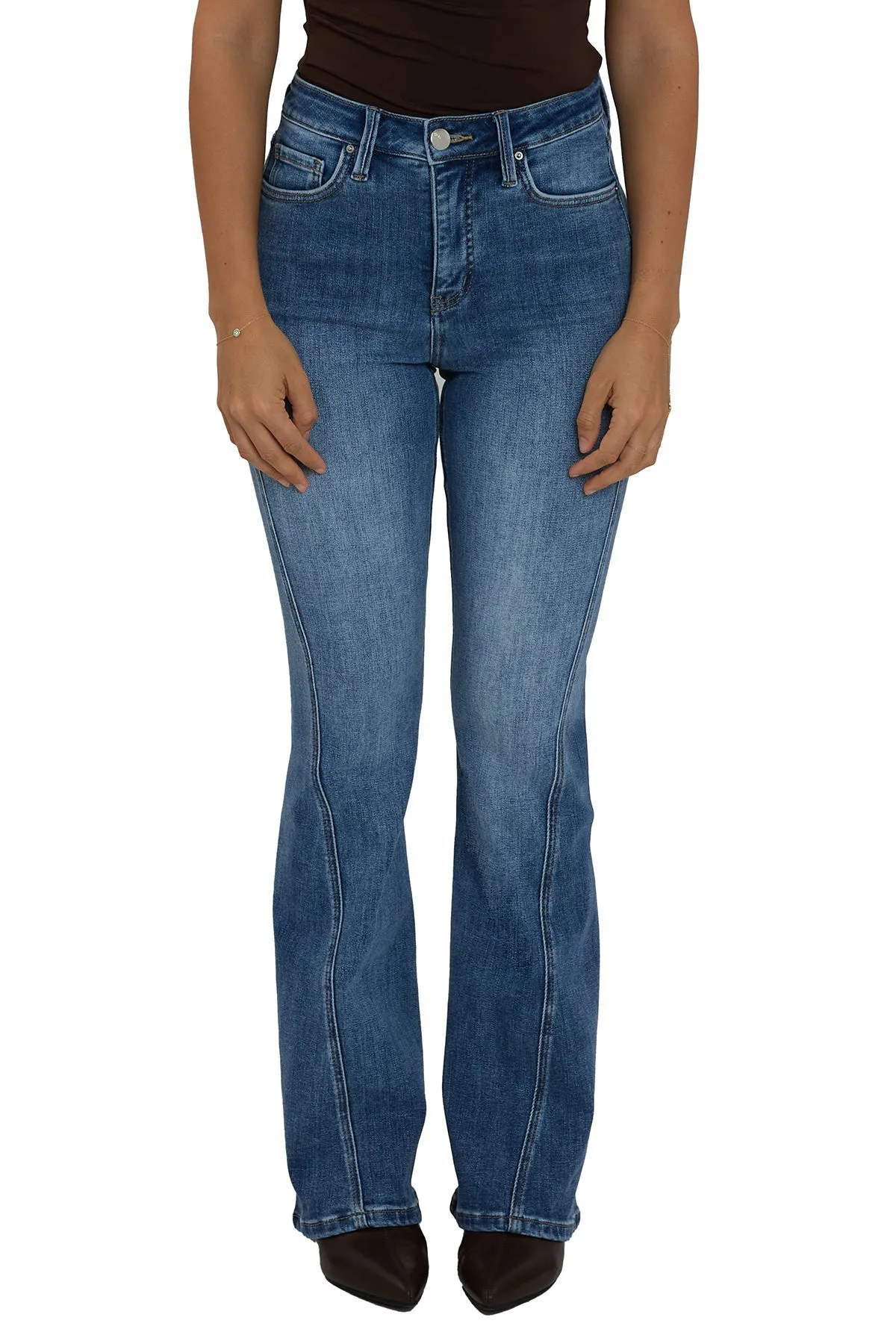 Daisy High Rise Slim Angled Flare Jeans sold by RFM Denim