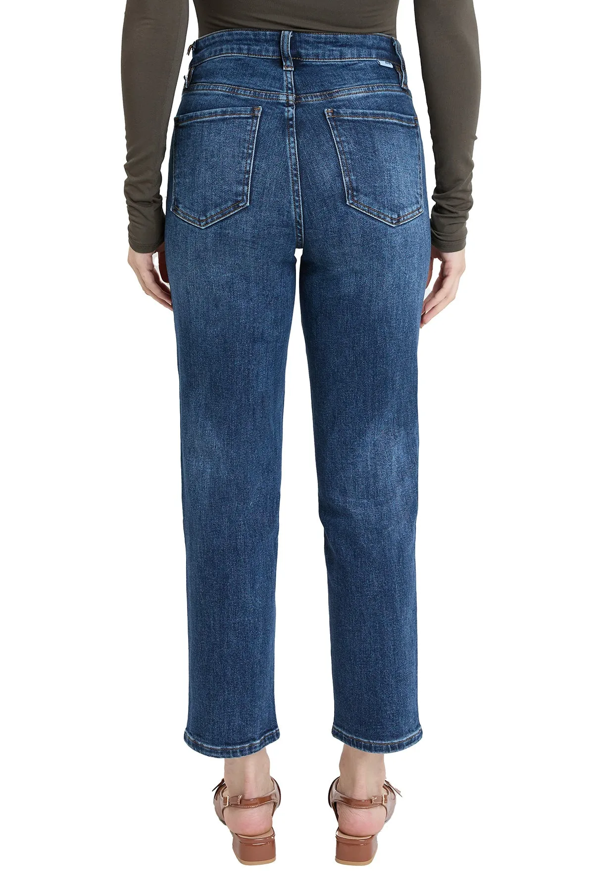 Plus Dylan Mid Rise Asymmetric Cropped Straight Leg Jeans sold by RFM Denim product image thumbnail 3