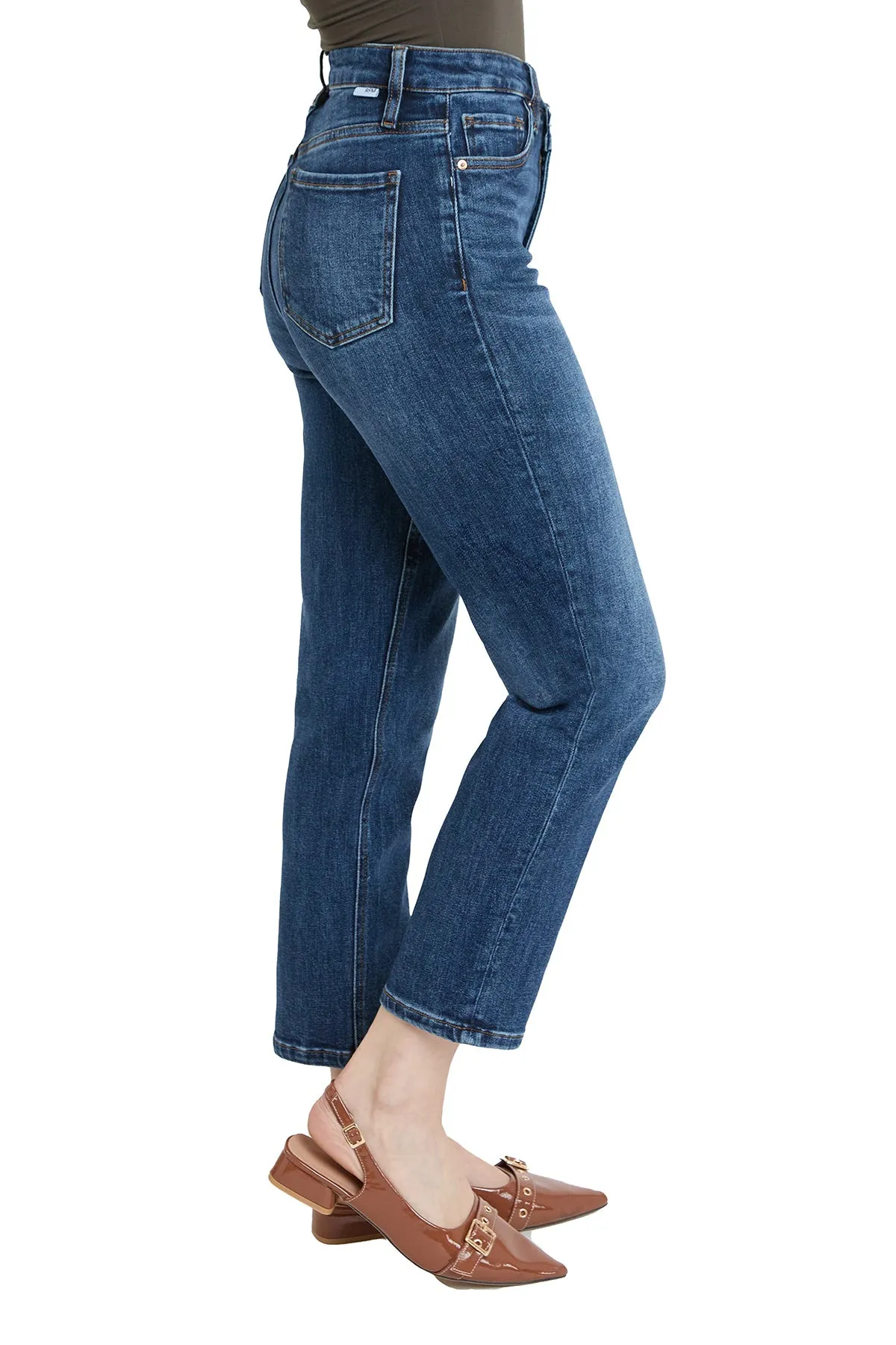 Plus Dylan Mid Rise Asymmetric Cropped Straight Leg Jeans sold by RFM Denim product image thumbnail 2