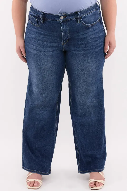 Plus Chloe High Rise Wide Leg Jeans-ZP199832 made by RFM Denim