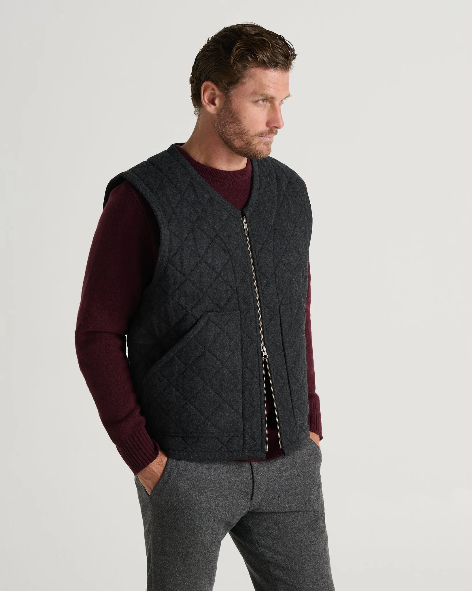 The Quilted Wool Vest (M) sold by ANIÁN product image thumbnail 5