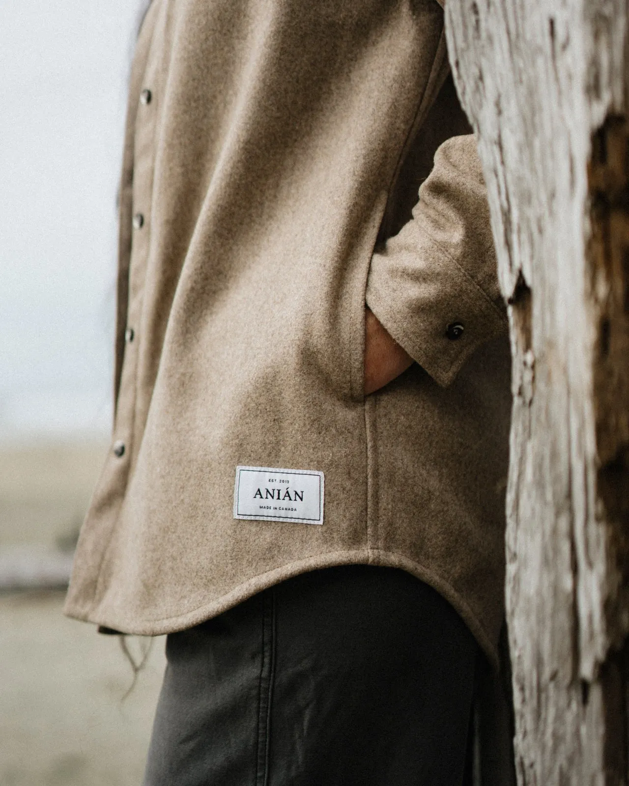 Relaxed Modern Melton Wool Shirt (600GSM) sold by ANIÁN product image thumbnail 4