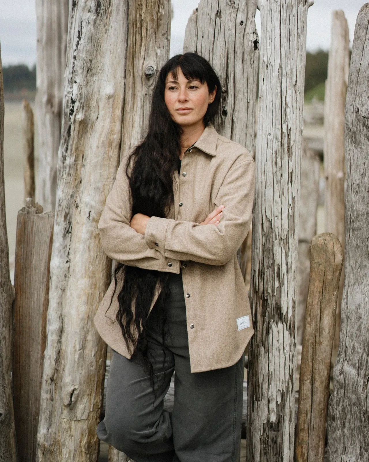 Relaxed Modern Melton Wool Shirt (600GSM) sold by ANIÁN product image thumbnail 3