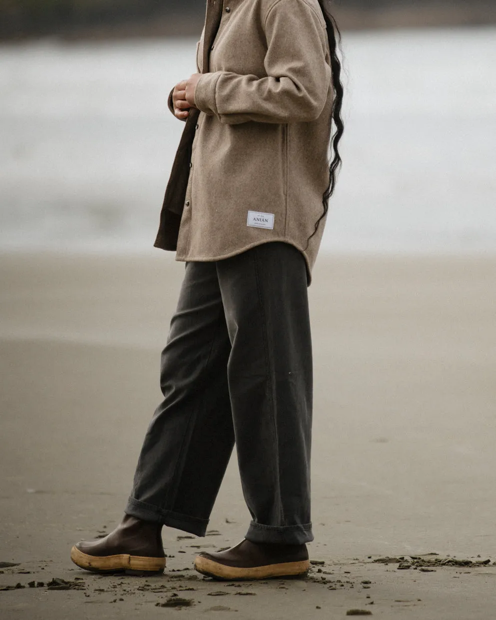 Relaxed Modern Melton Wool Shirt (600GSM) sold by ANIÁN product image thumbnail 2