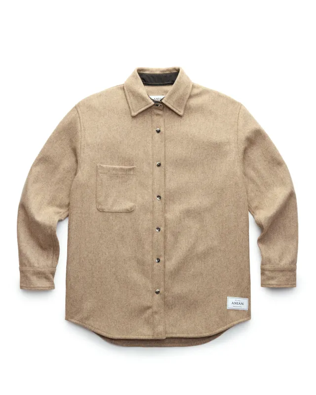 Relaxed Modern Melton Wool Shirt (600GSM) made by ANIÁN
