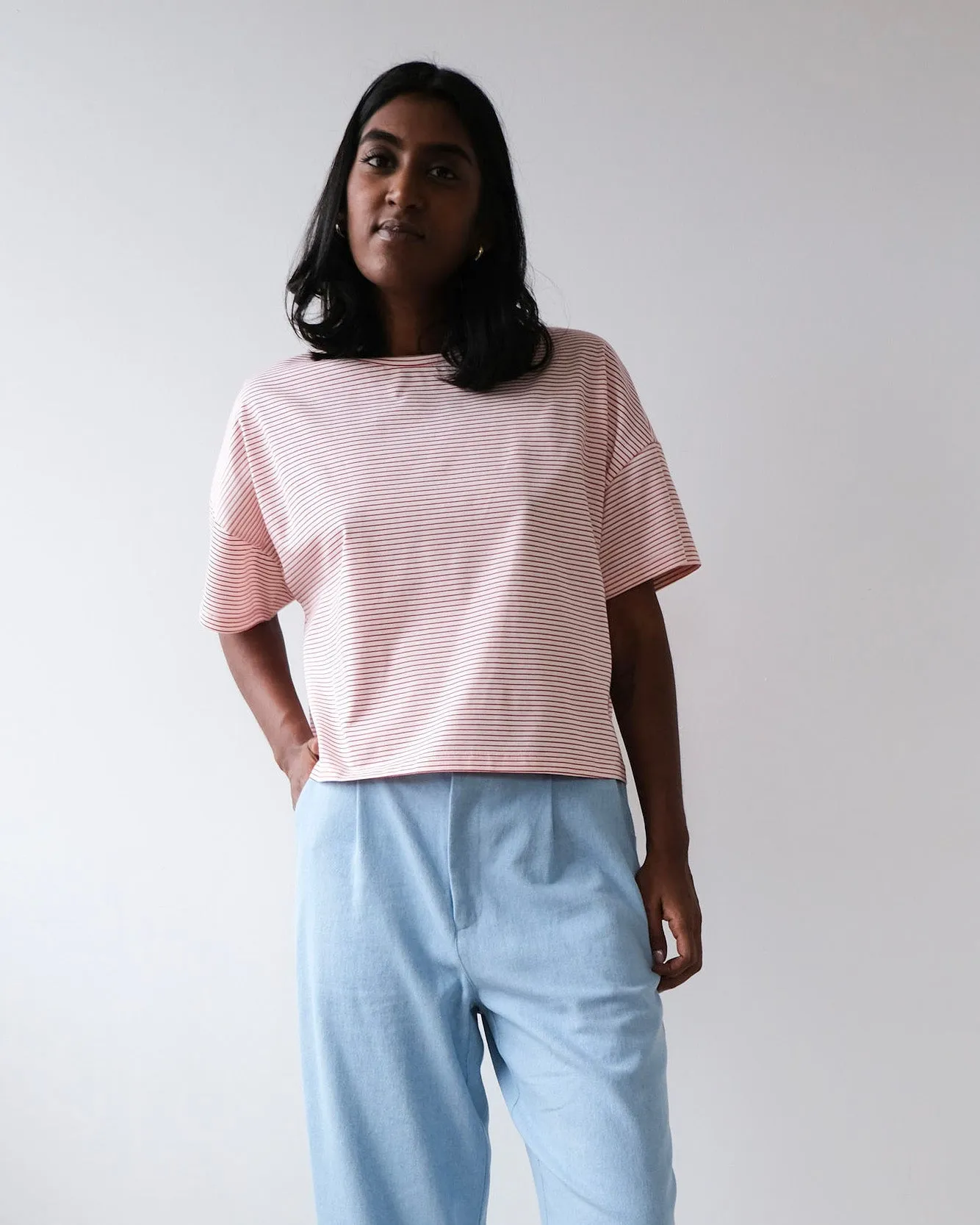 Boxy t-shirt No2470w, stripes sold by atelier b product image thumbnail 2