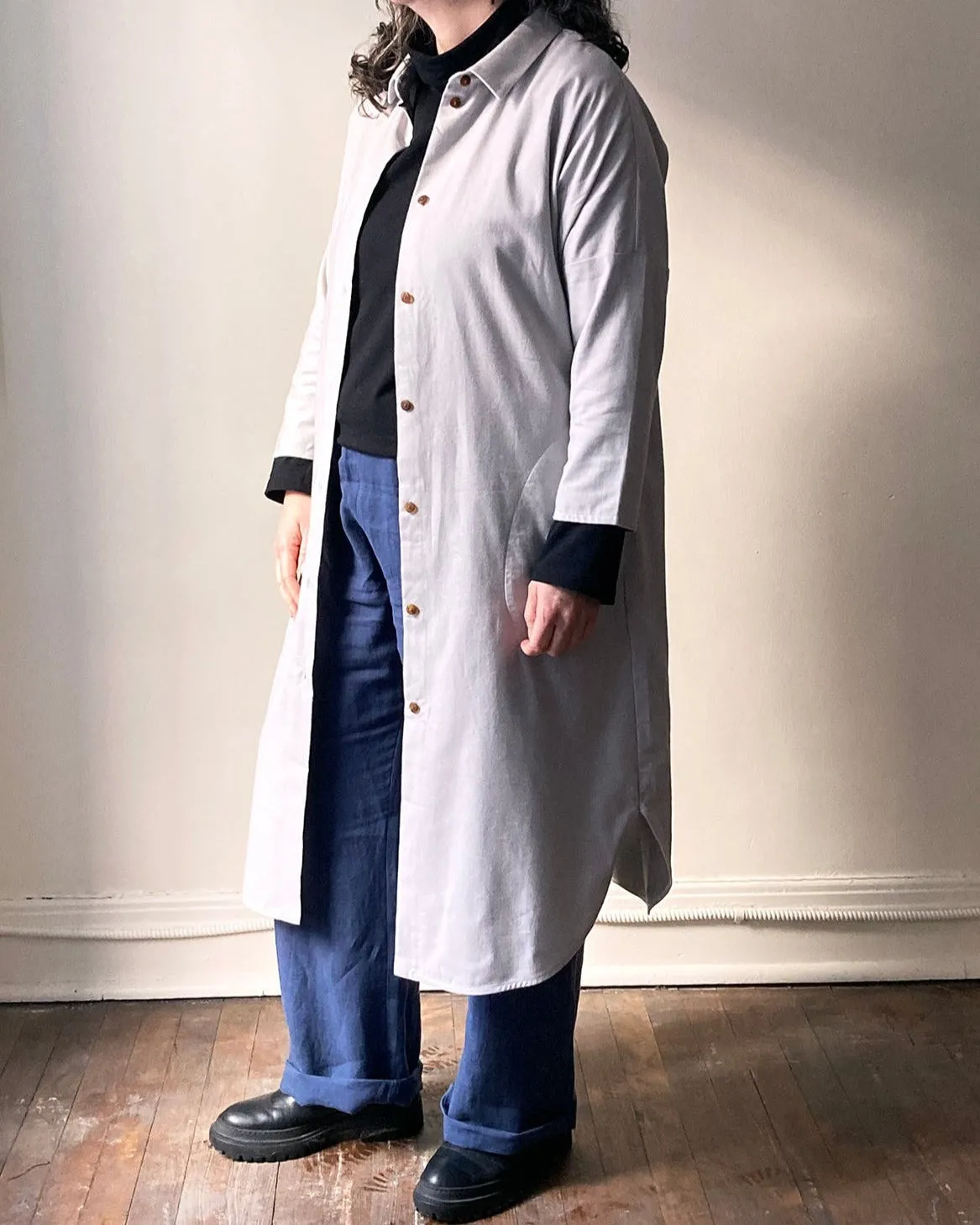 Shirt dress No2289w, cotton flannel sold by atelier b