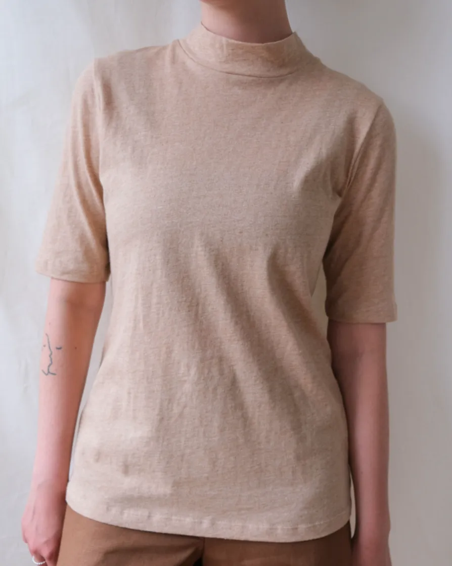Organic cotton high neck top No5709w x Montloup sold by atelier b product image thumbnail 2