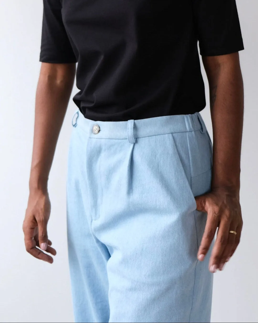 Balloon trousers No2434w, pale denim sold by atelier b product image thumbnail 3