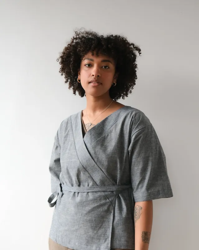 Wrap top No2415w, coton & linen sold by atelier b