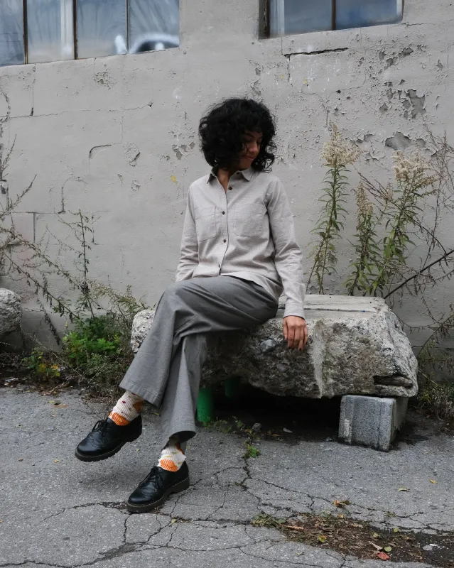 Loose-fitting shirt No2357w, mini houndstooth sold by atelier b