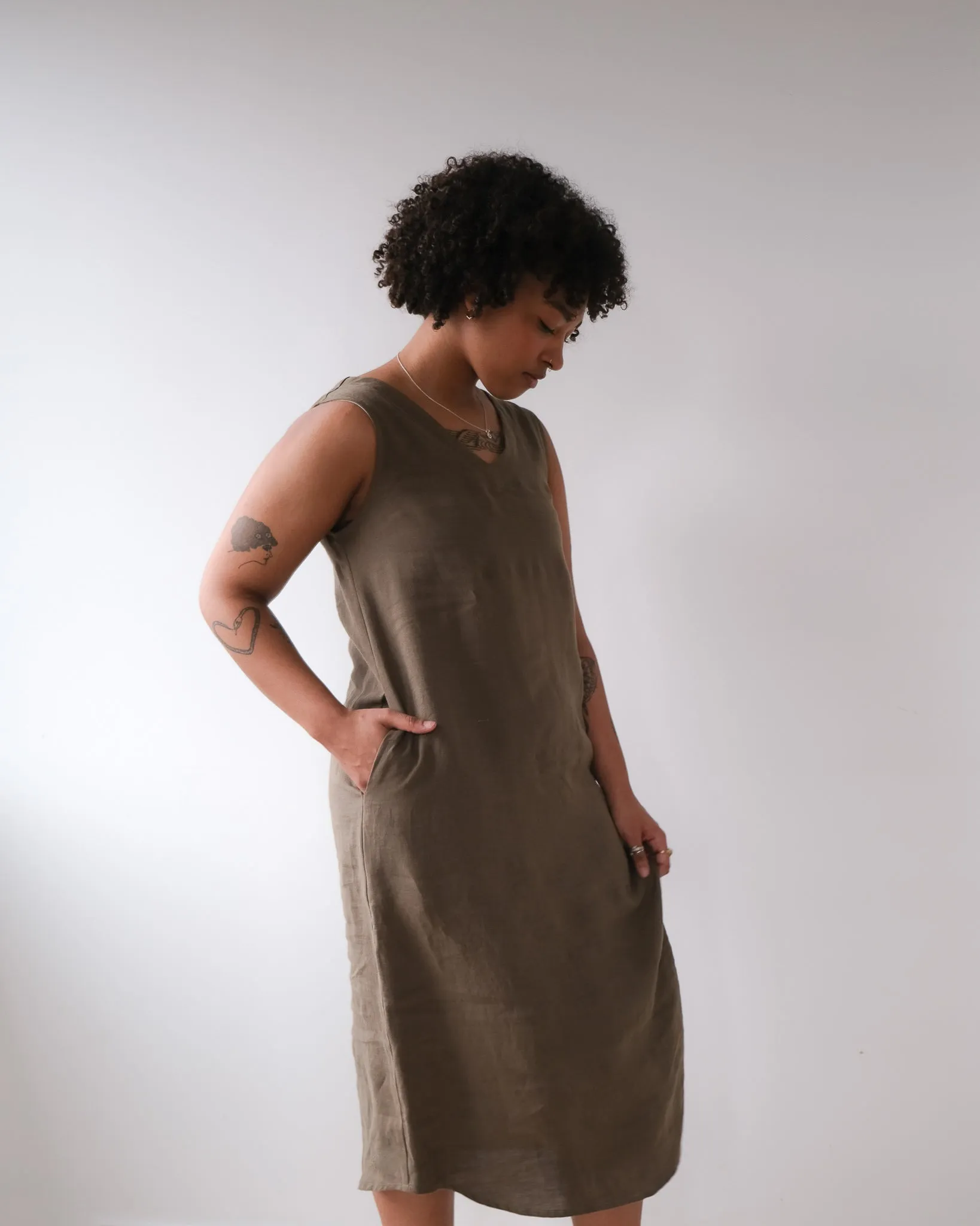 Long linen dress No2313w sold by atelier b product image thumbnail 2