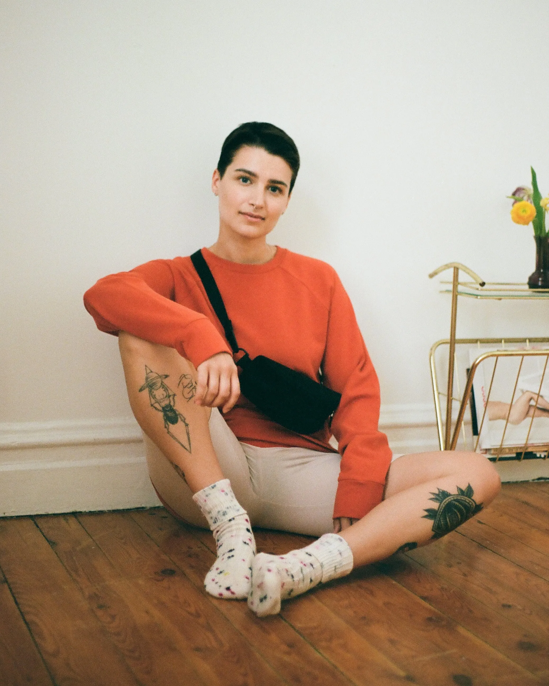 French terry sweater No2282u, orange size 3x sold by atelier b product image thumbnail 2