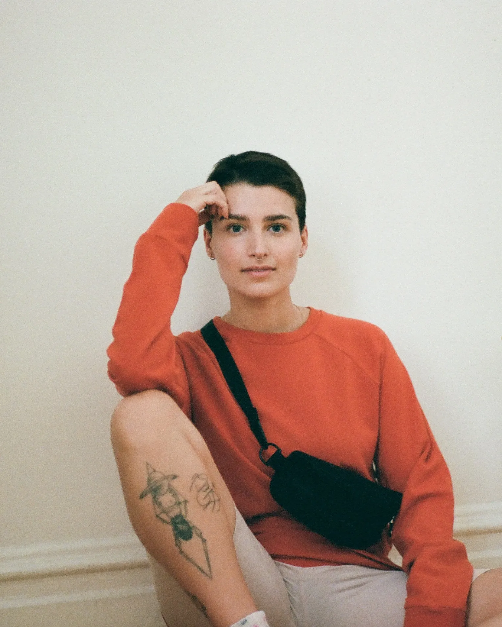 French terry sweater No2282u, orange size 3x sold by atelier b product image thumbnail 3