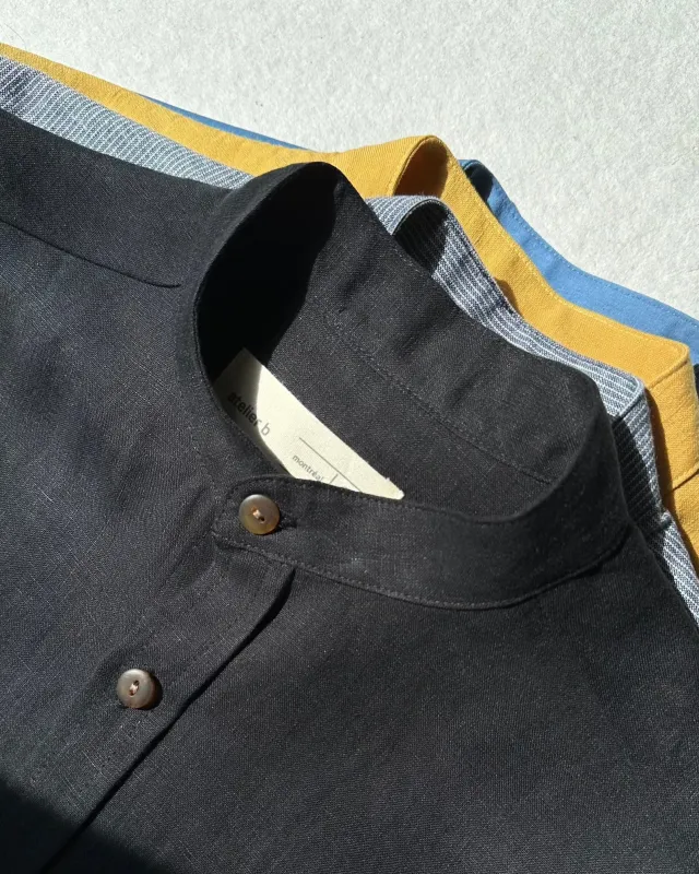 Short sleeve shirt No2344m, yellow linen size 3x sold by atelier b