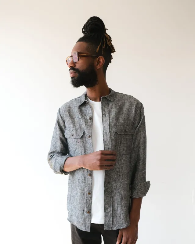 Unisex linen overshirt No2241u sold by atelier b