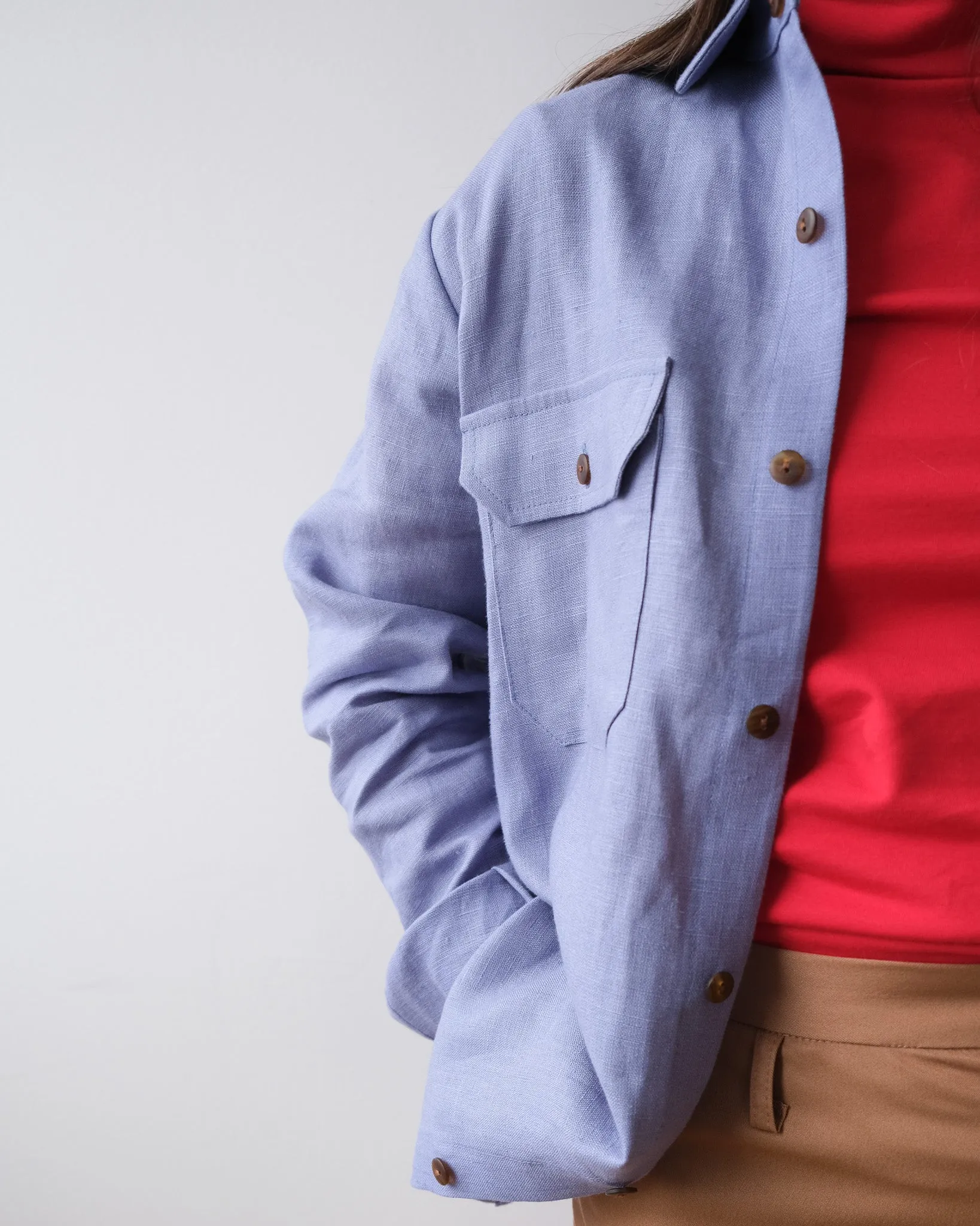 Unisex linen overshirt No2241u sold by atelier b product image thumbnail 2