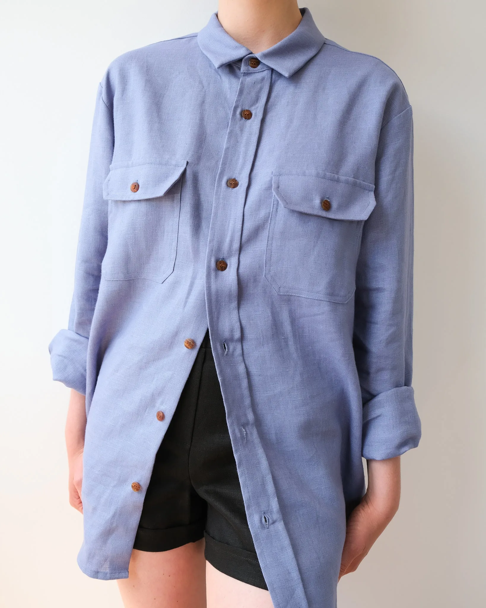 Unisex linen overshirt No2241u sold by atelier b product image thumbnail 4