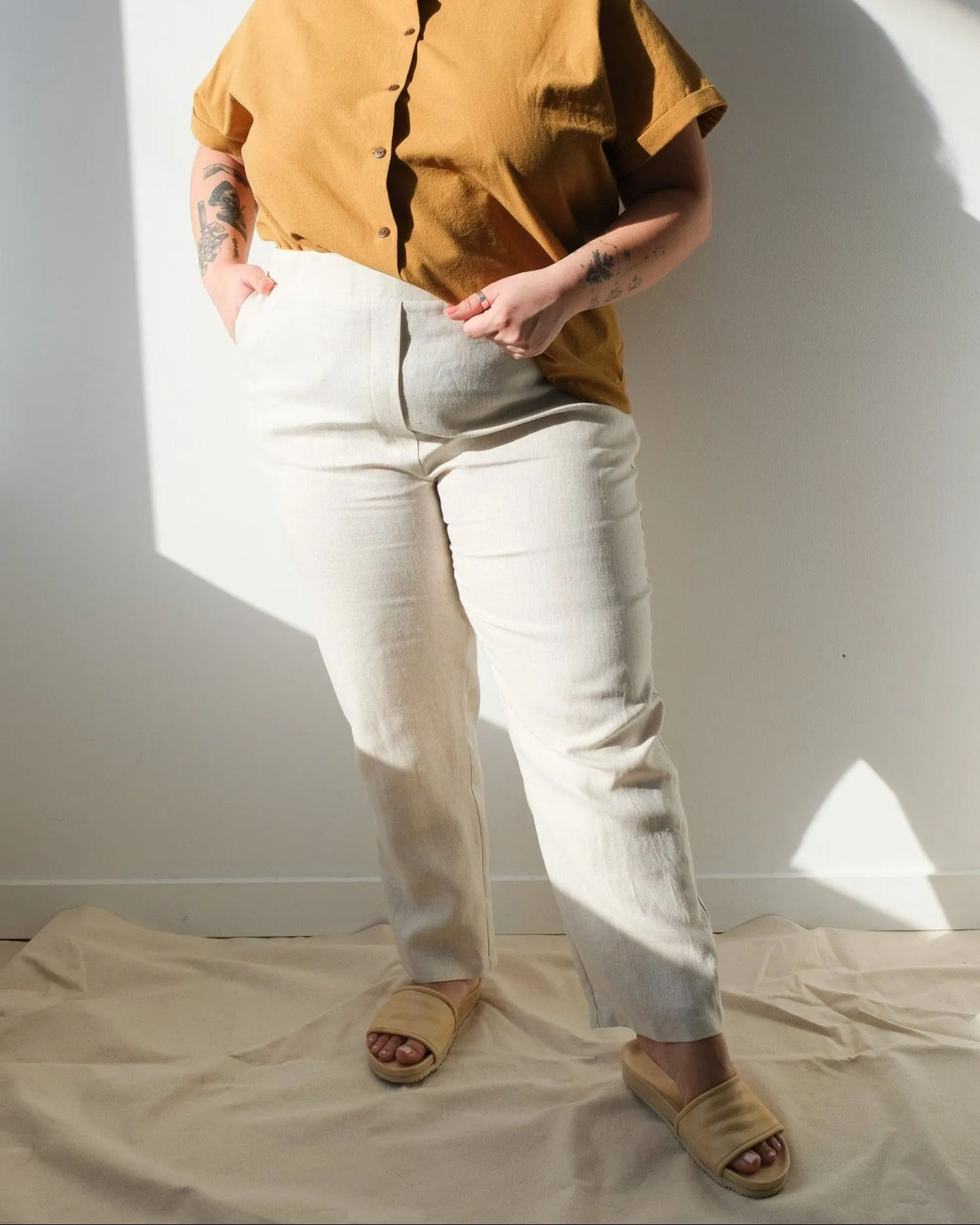 Linen trousers No2237w, plus size sold by atelier b