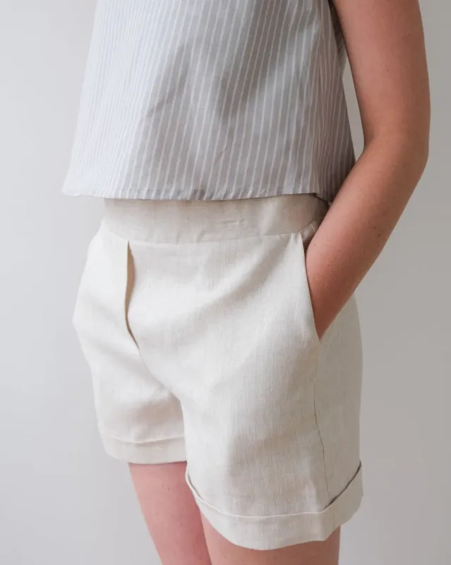 Linen shorts No2235w sold by atelier b