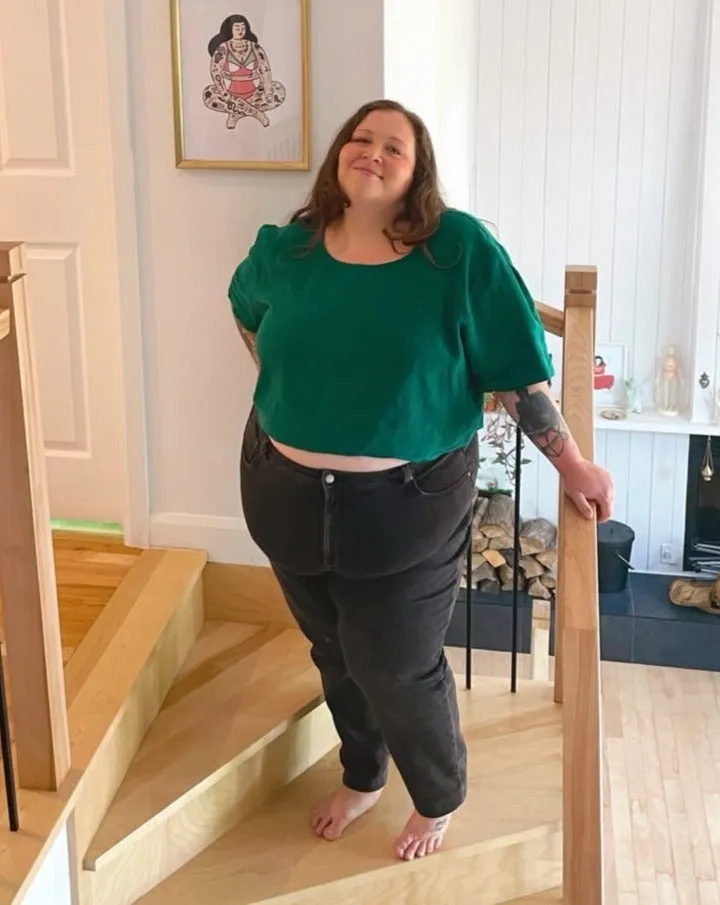 Linen pleated sleeve top No2215w, yellow linen size 5x sold by atelier b product image thumbnail 3