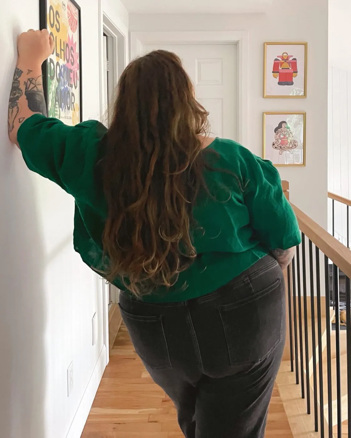 Linen pleated sleeve top No2215w, yellow linen size 5x sold by atelier b product image thumbnail 4