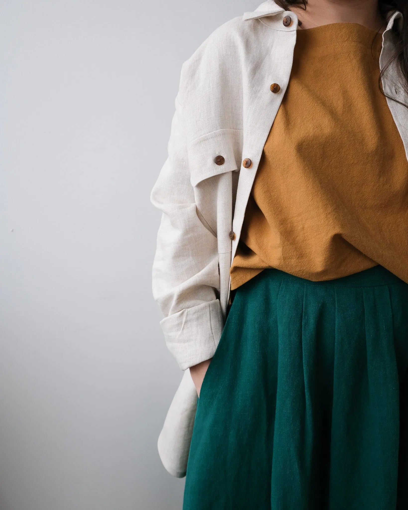 Pleated linen skirt No2202w sold by atelier b product image thumbnail 5