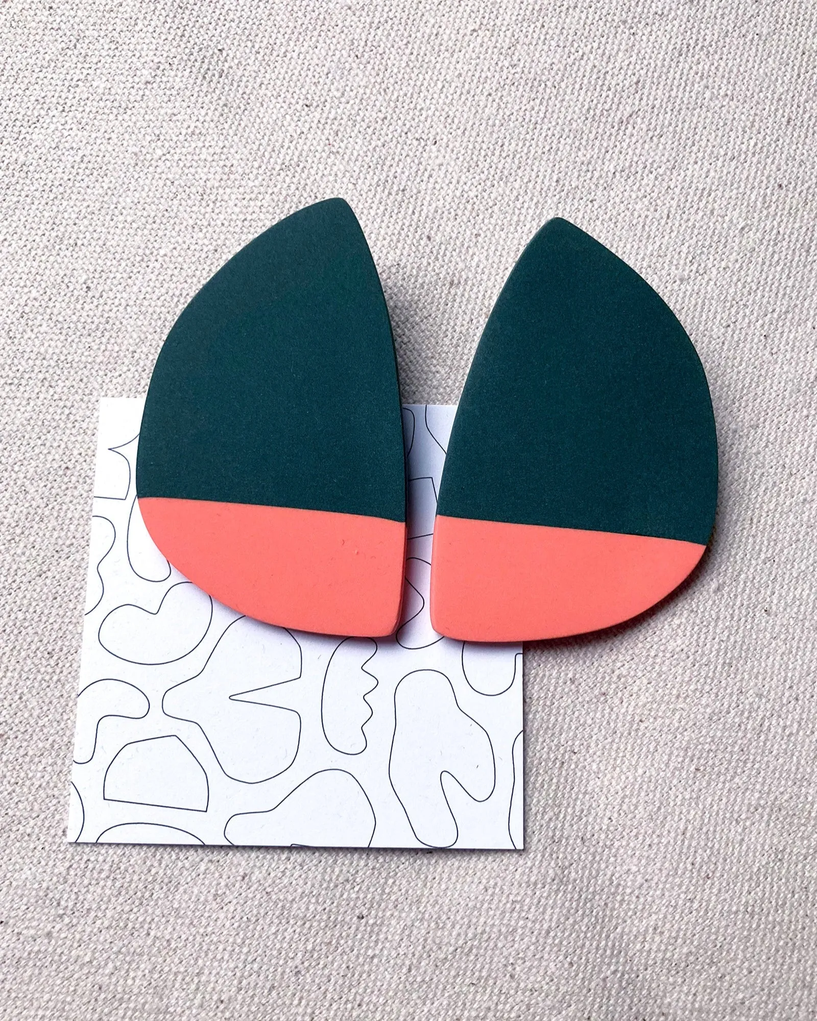 IKUN earrings by Adé, forest and coral sold by atelier b product image thumbnail 2