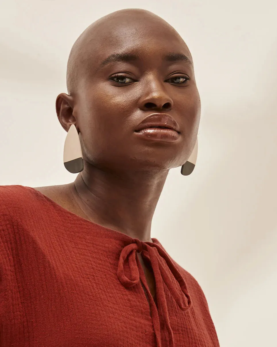 IKUN earrings by Adé, forest and coral sold by atelier b product image thumbnail 3