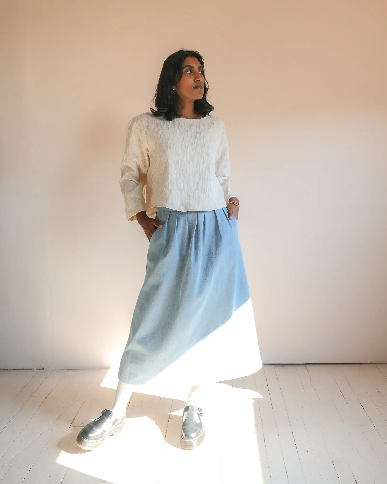 Wrap skirt No2402w, 10 oz indigo denim sold by atelier b product image thumbnail 4