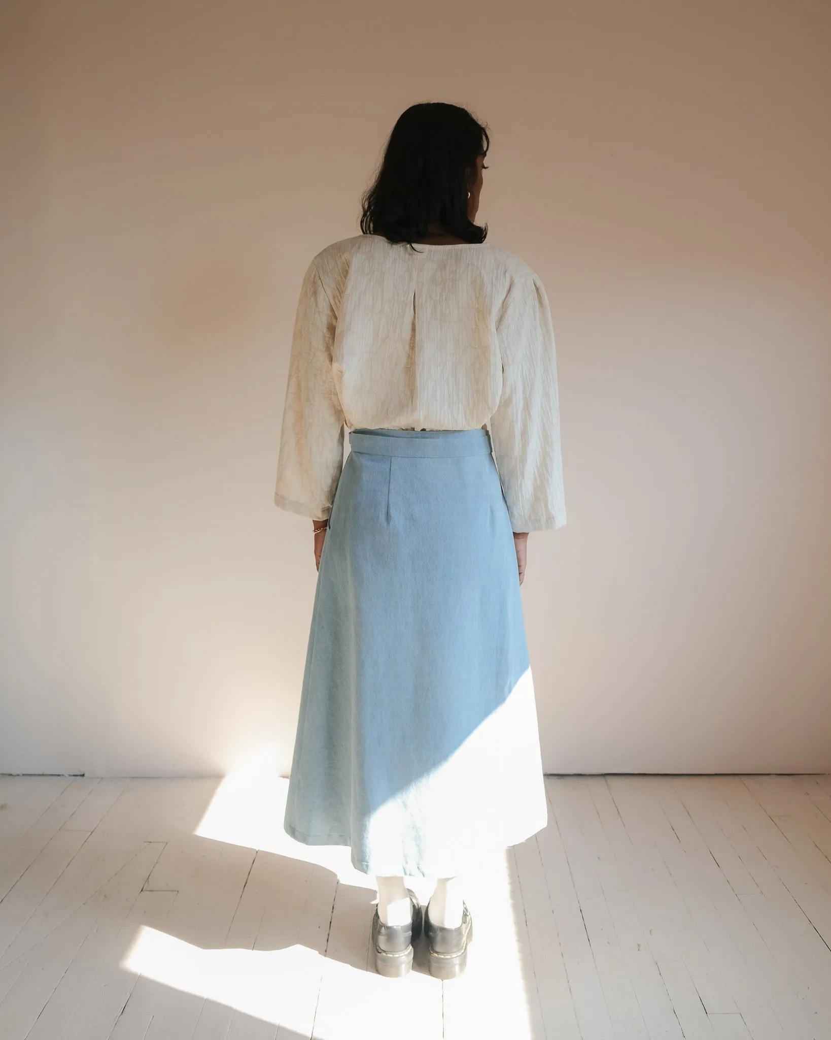 Wrap skirt No2402w, 10 oz indigo denim sold by atelier b product image thumbnail 5