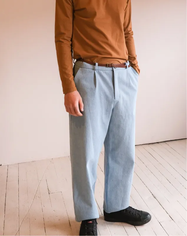 Balloon trousers No2492w, 10 oz indigo denim sold by atelier b