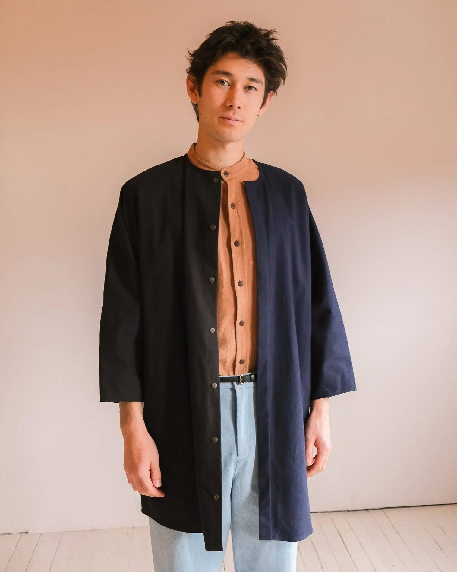 Unisex vest No2491u, brushed popeline two tones sold by atelier b