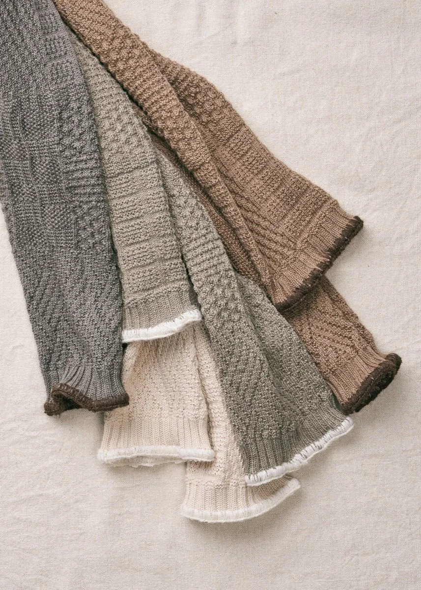 Mosaic textured scarf by Yahae sold by atelier b