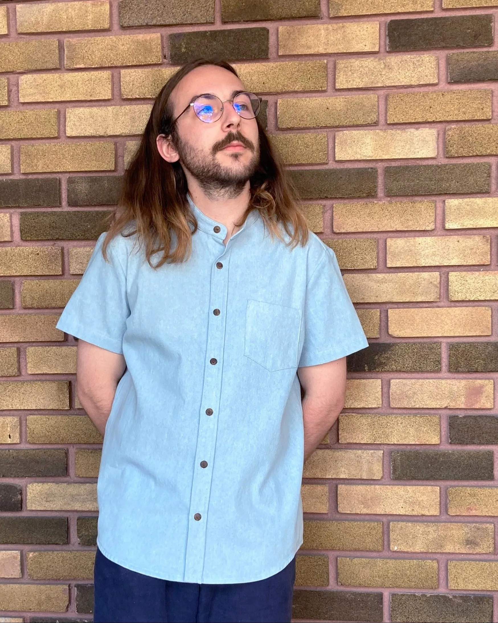 Short sleeve shirt No2444m, denim sold by atelier b product image thumbnail 2